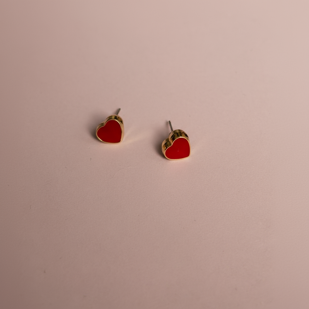 Kırmızı Kalp Küpe