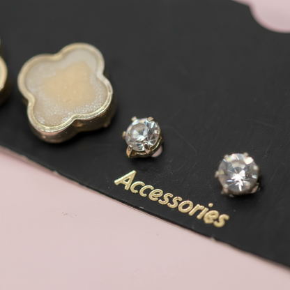 Mineli Yonca Figürlü Küpe Set