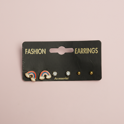 Gökkuşağı Figürlü Küpe Set