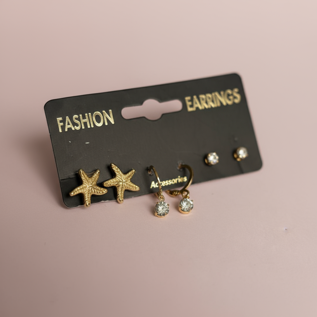 Deniz Yıldızı Küpe Set