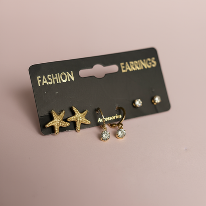 Deniz Yıldızı Küpe Set