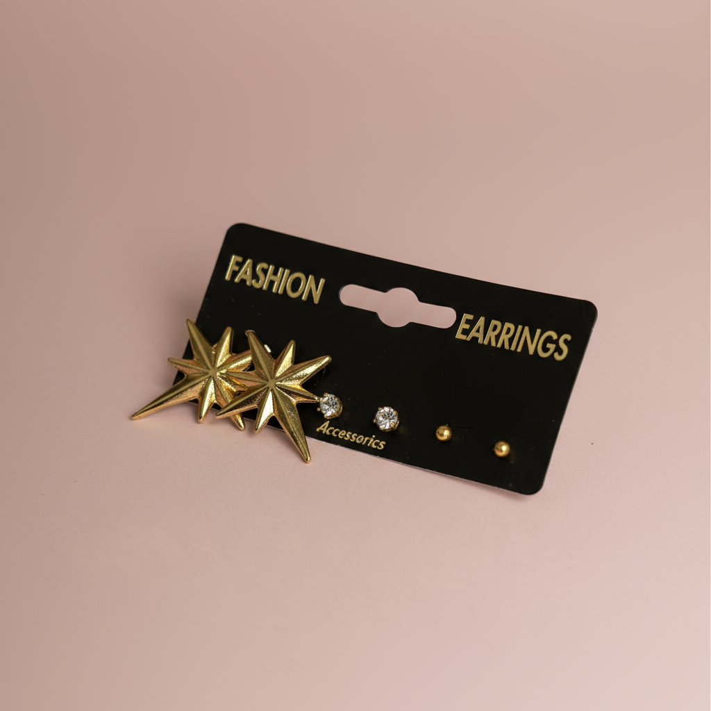 Kutup Yıldızı Küpe Set