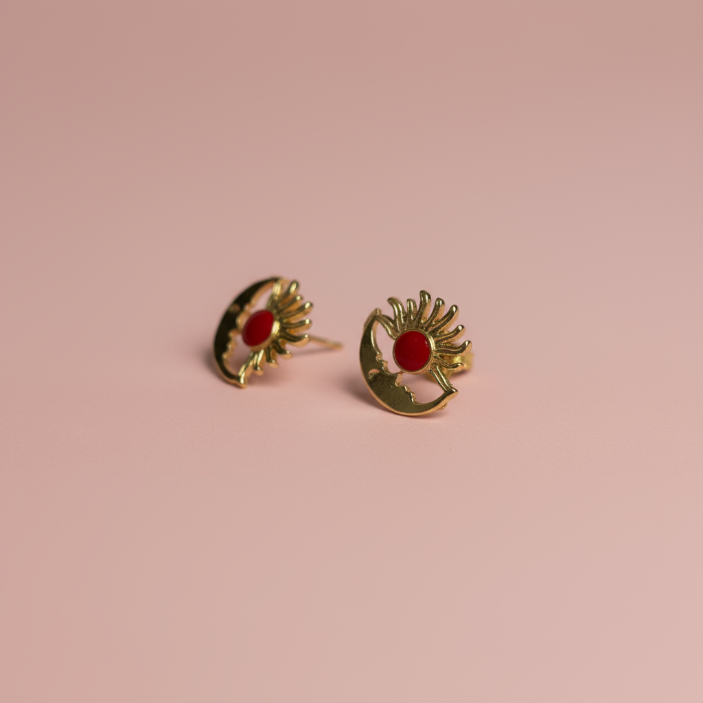 Mineli Güneş Küpe