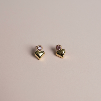 Taşlı Kalp VIP Küpe