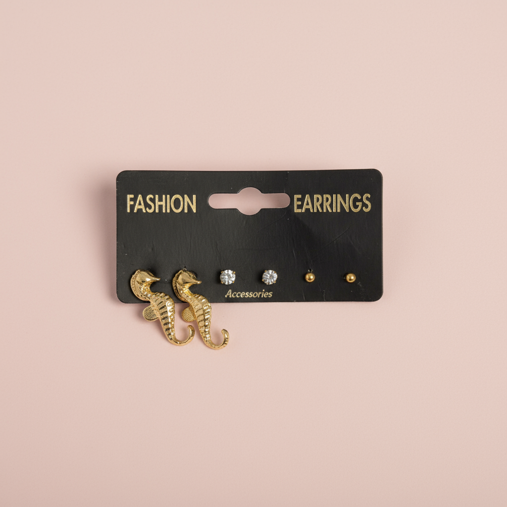 Deniz Atı Küpe Set