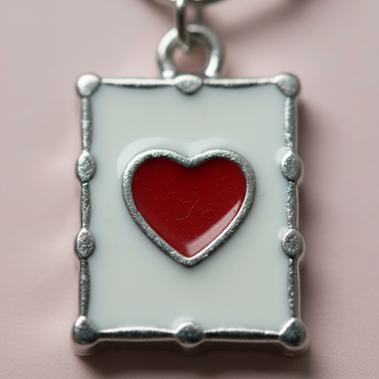 Gümüş Kalp Plaka Charm Bileklik