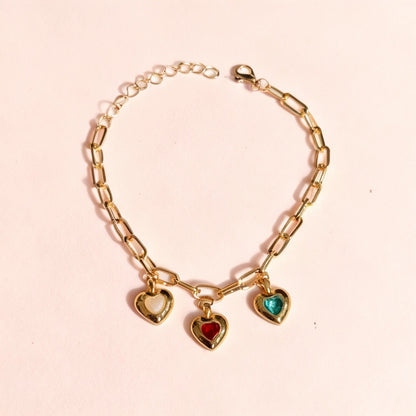 Renkli Kalp Charm Bileklik