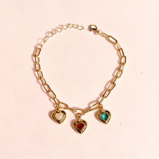 Renkli Kalp Charm Bileklik