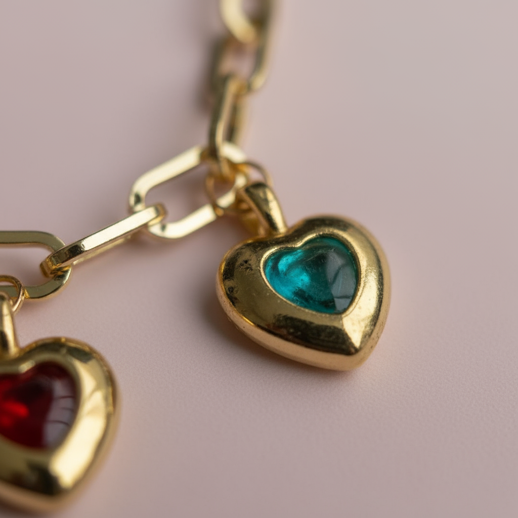 Renkli Kalp Charm Bileklik