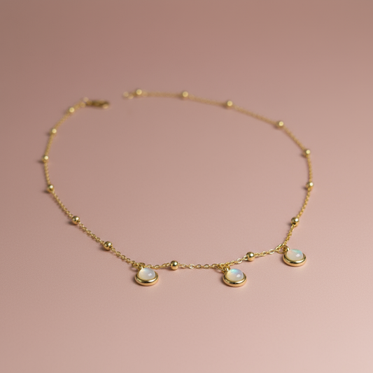 Çelik Sedefli Sallantılı Kolye