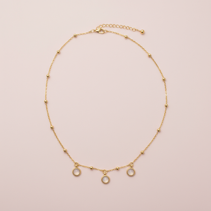 Çelik Sedefli Sallantılı Kolye