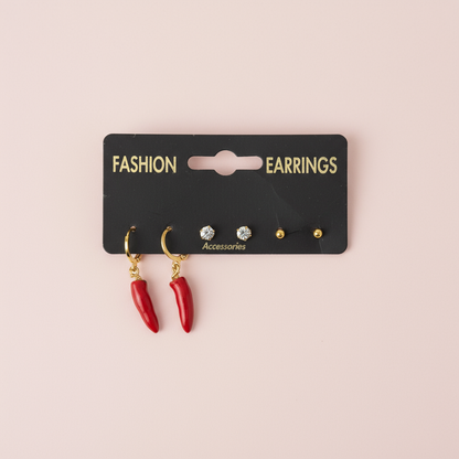 Biber Sallantılı Küpe Set