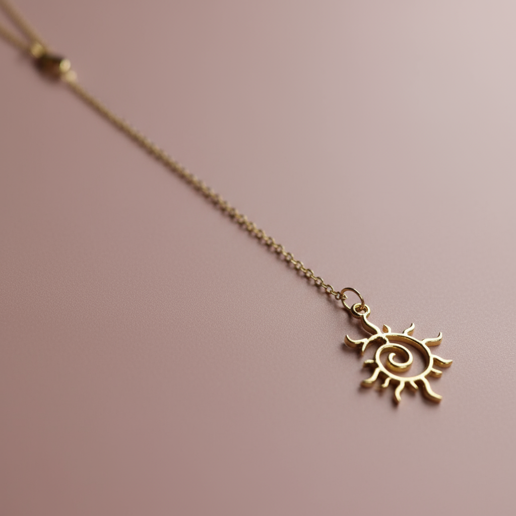 Çelik Güneş Y Kolye