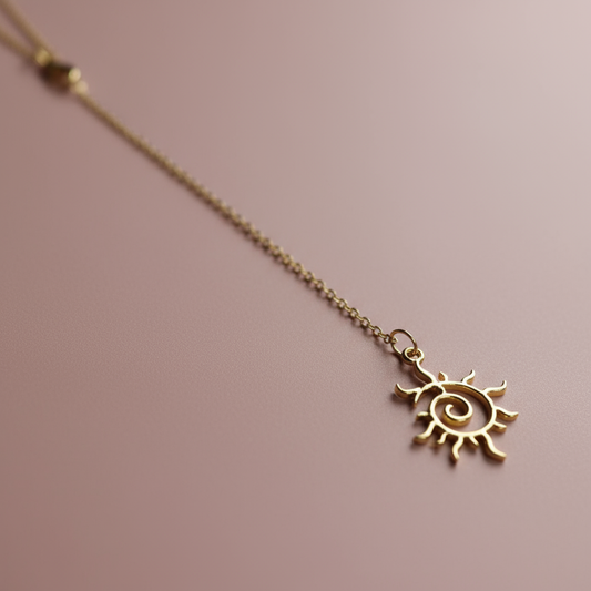 Çelik Güneş Y Kolye