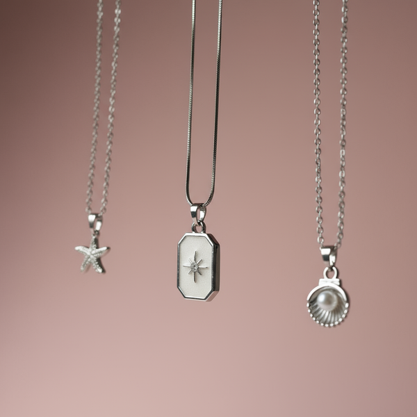 Yonca/Deniz Yıldızı Üçlü Kolye Seti - İrva Collection