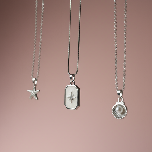 Yonca/Deniz Yıldızı Üçlü Kolye Seti