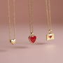 Kalp Üçlü Kolye Seti - İrva Collection