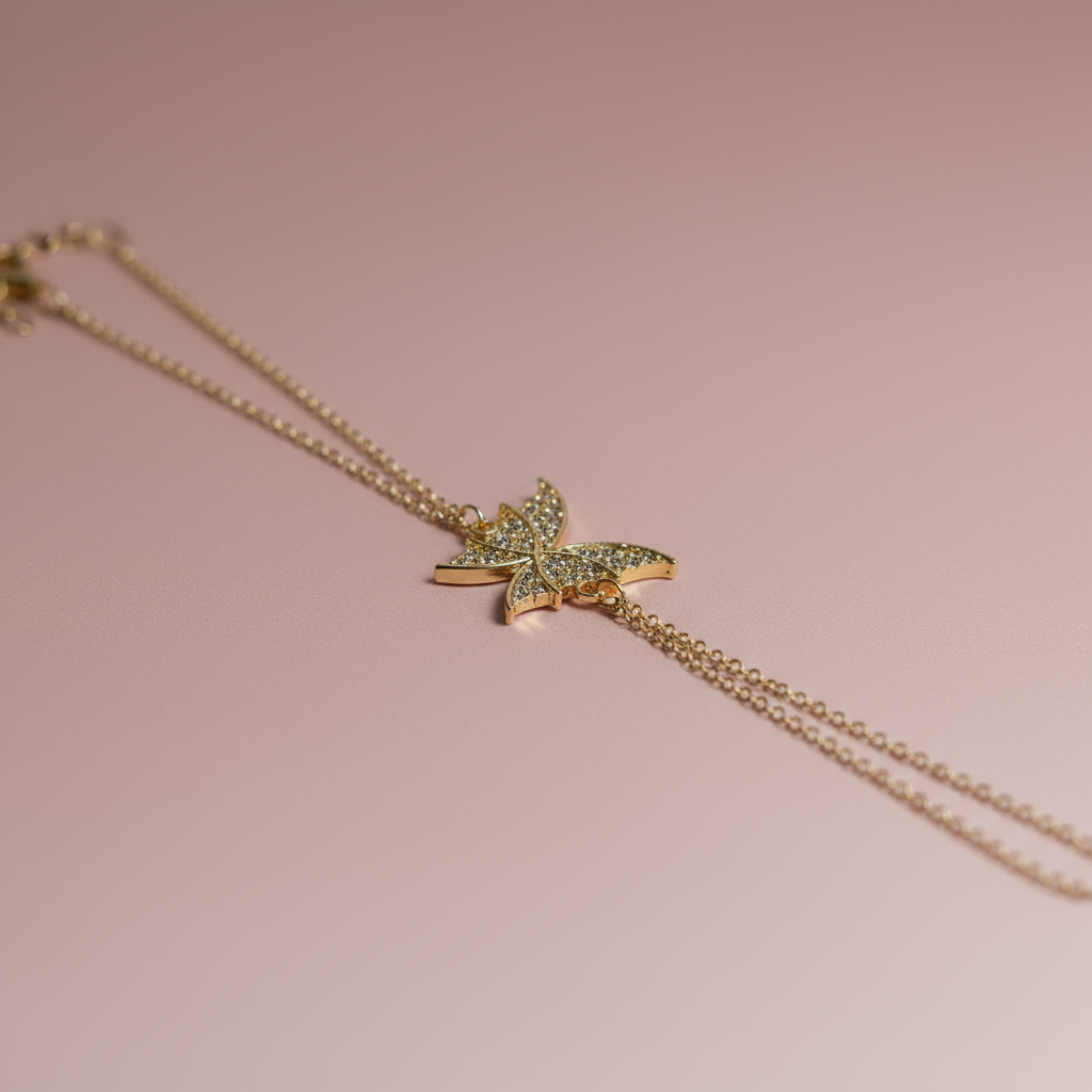 Taşlı Kelebek Şahmeran – Gold