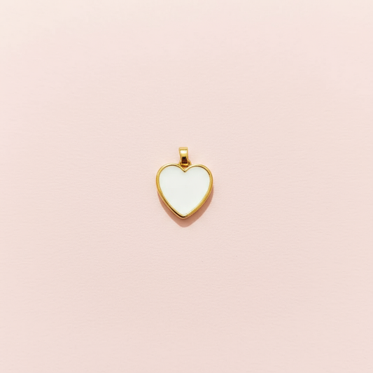 Beyaz Kalp Charm