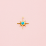 Mavi Mineli Kutup Yıldızı Charm - İrva Collection