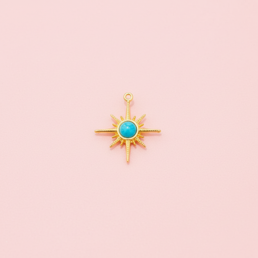 Mavi Mineli Kutup Yıldızı Charm