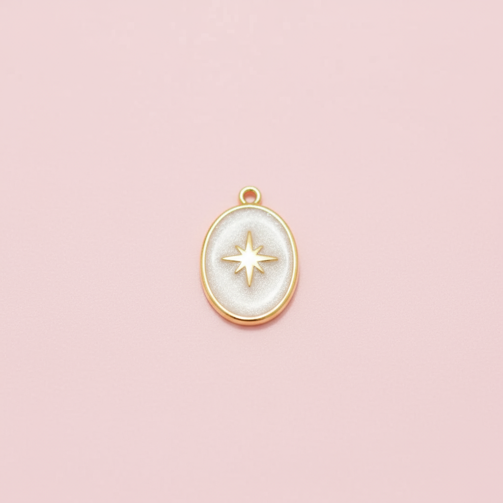 Oval Kutup Yıldızı Charm
