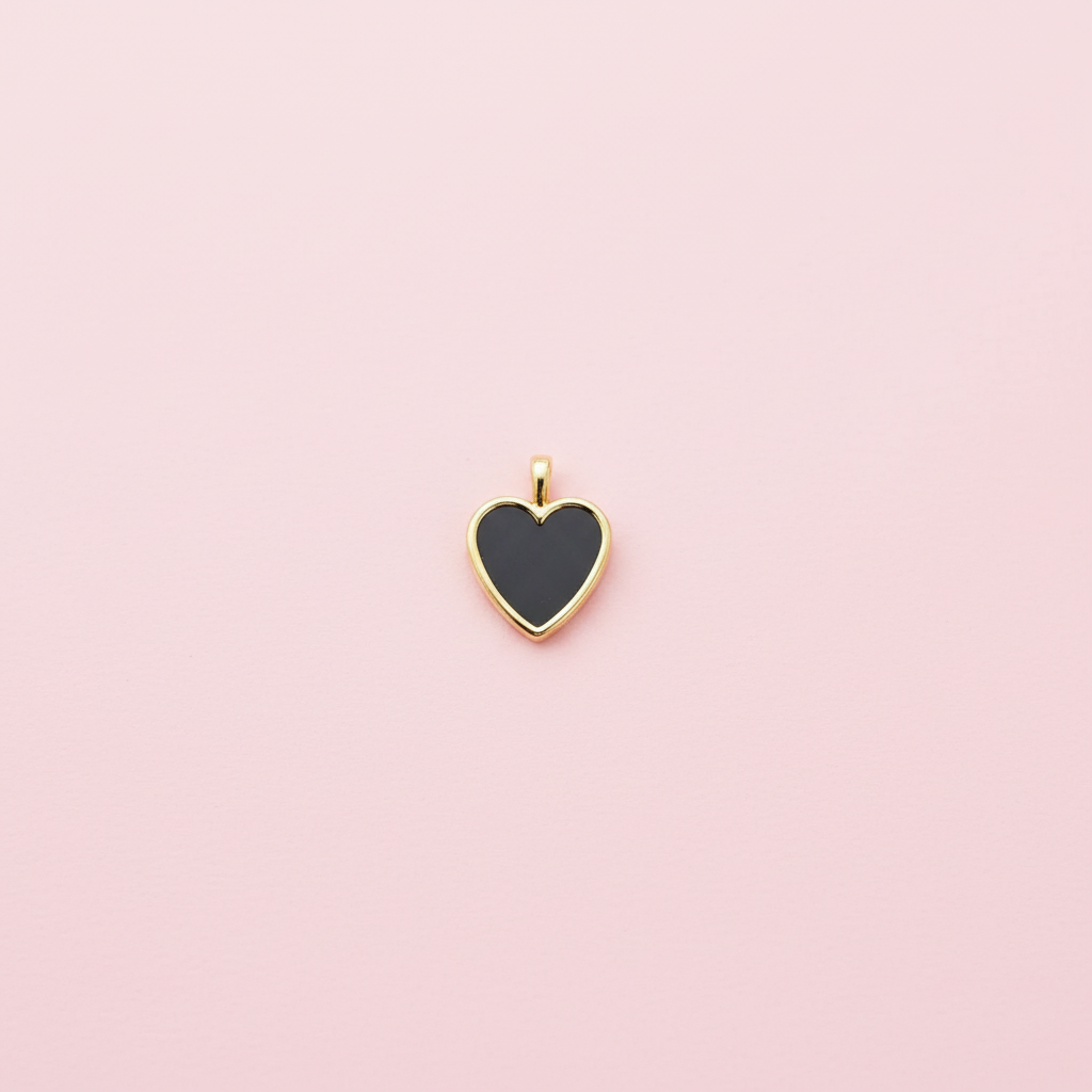 Siyah Kalp Charm