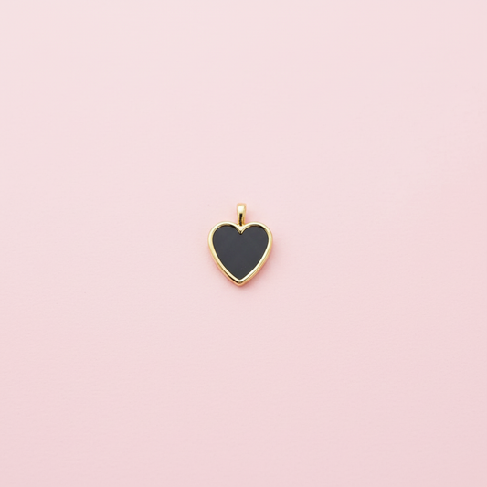Siyah Kalp Charm