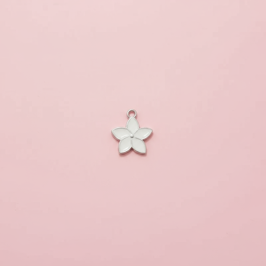 Silver Beyaz Lotus Çiçeği Charm