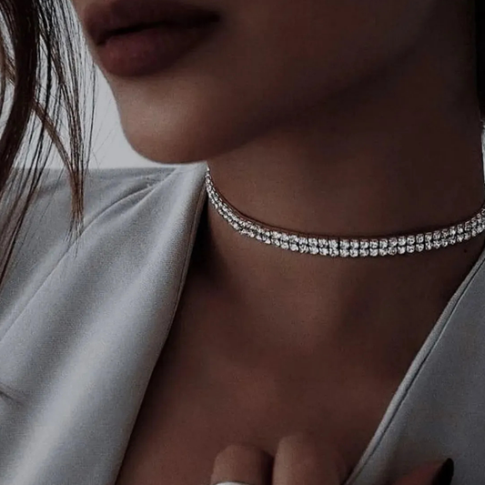 Su Yolu Taşlı Choker Tasma