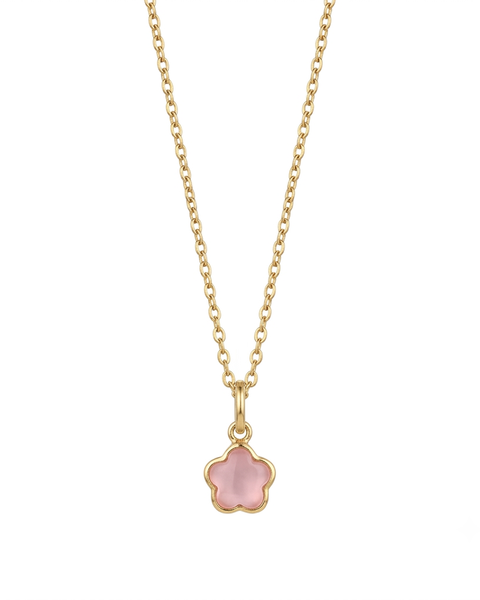 Parlak Pembe Mini Yonca Kolye