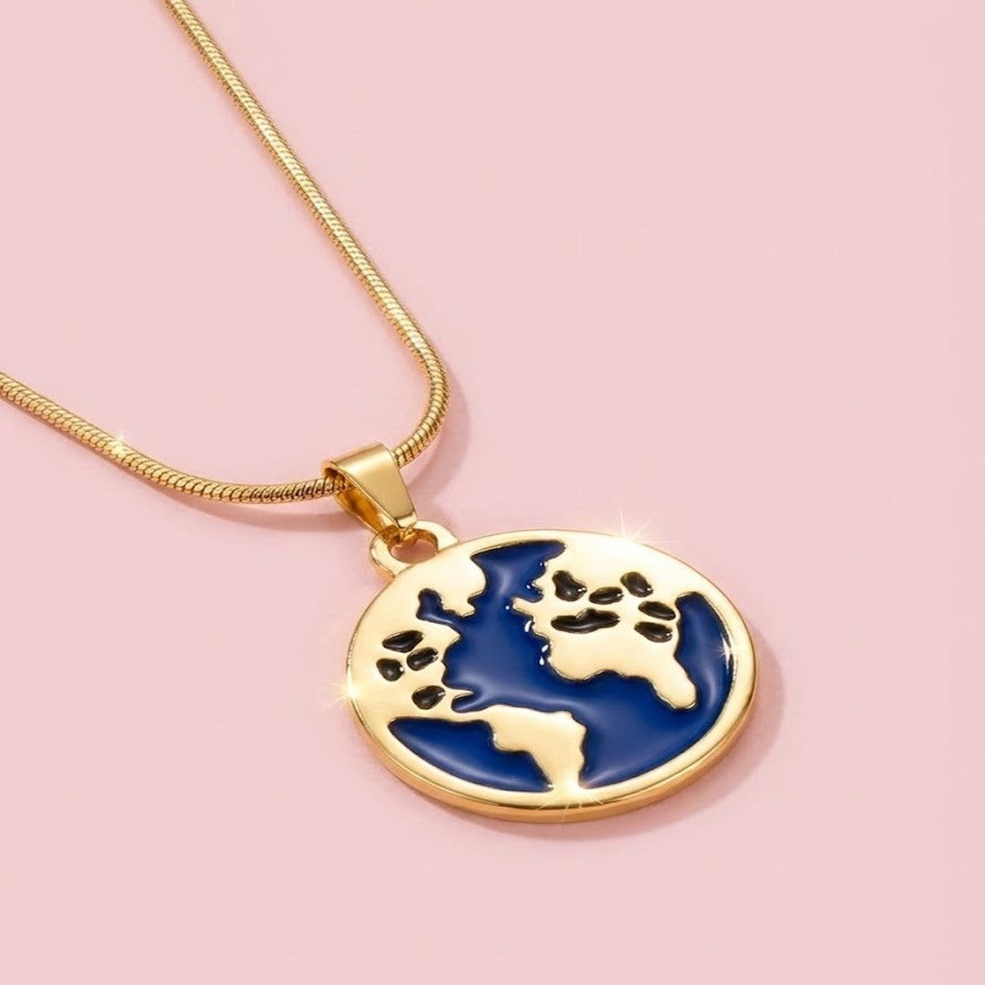 Çelik Yılan Zincir Dünya Kolye