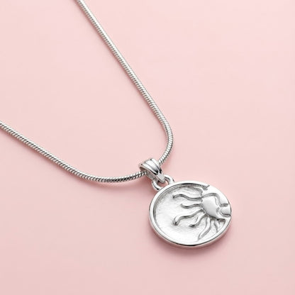 Çelik Gümüş Güneş Kolye